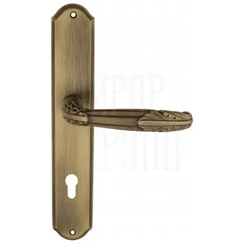 Дверная ручка Venezia 'ANGELINA' на планке PL02 матовая бронза (cyl)