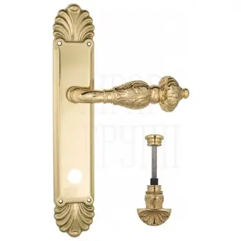 Дверная ручка Venezia 'LUCRECIA' на планке PL87 полированная латунь (wc-4)