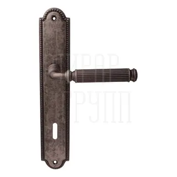 Дверная ручка на планке Melodia 290/458 'Ranja' античное серебро (key)