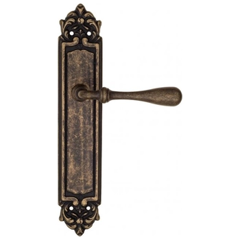 Дверная ручка Fratelli Cattini 'RETRO' на планке PL96 античная бронза