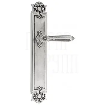 Дверная ручка Venezia 'CASTELLO' на планке PL97 натуральное серебро