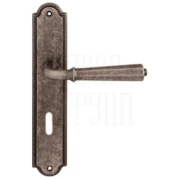 Дверная ручка на планке Melodia 424/458 'Denver' античное серебро (key)