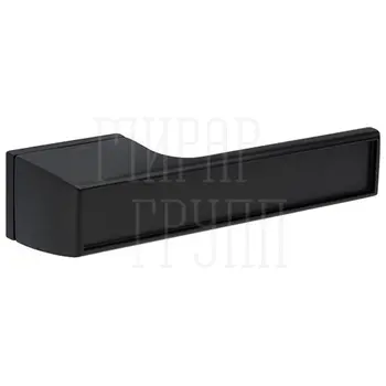 Дверная ручка на прямоугольной розетке Tupai Melody Vario 3089 RE (вставка белая или черная на выбор) черный