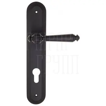 Дверная ручка Fratelli Cattini 'MARANI' на планке PL288 матовый черный (cyl)