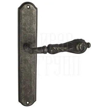 Дверная ручка Venezia 'MONTE CRISTO' на планке PL02 античное серебро