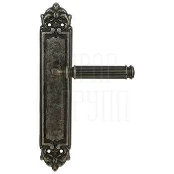 Дверная ручка Extreza 'BENITO' (Бенито) 307 на планке PL02 античное серебро