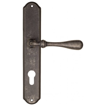 Дверная ручка Fratelli Cattini 'RETRO' на планке PL02 античное серебро (cyl)