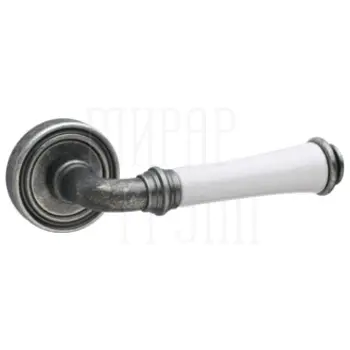 Дверная ручка на розетке Fimet 'Tasha' 1028P (261) античное серебро + керамика