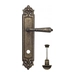 Дверная ручка Venezia "VIGNOLE" на планке PL96, античная бронза (wc)