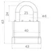 Замок Punto (Пунто) навесной PK-6540 3 key англ., схема