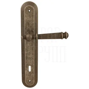 Дверная ручка на планке Melodia 102/235 'Veronica' античное серебро (key)