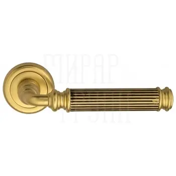 Дверная ручка на розетке Venezia 'MOSCA' D1 французское золото + коричневый