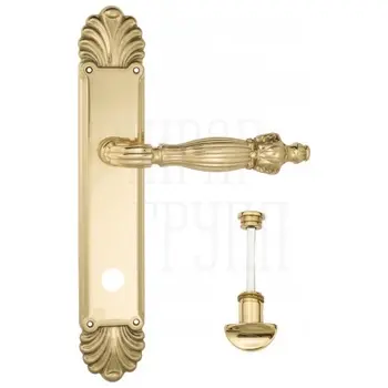 Дверная ручка Venezia 'OLIMPO' на планке PL87 полированная латунь (wc)