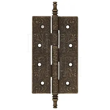 Дверная петля универсальная латунная с узором Venezia CRS012 152x89x4 античная бронза