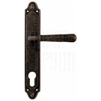 Дверная ручка на планке Melodia 293/158 'Alpha' античная бронза (cyl)