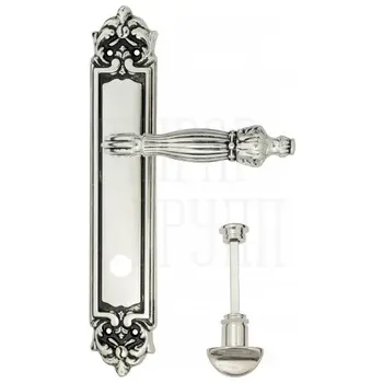 Дверная ручка Venezia 'OLIMPO' на планке PL96 натуральное серебро (wc)