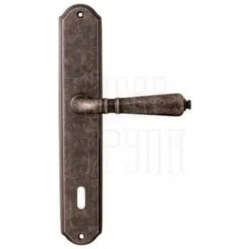Дверная ручка на планке Melodia 130/131 'Antik' античное серебро (key)