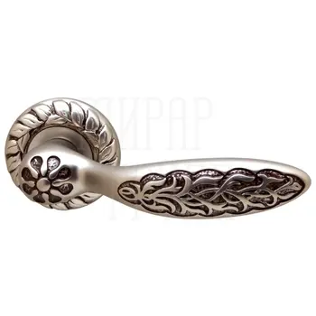 Дверная ручка на розетке Class 'Shamira' 1065 (60) серебро матовое + коричневый