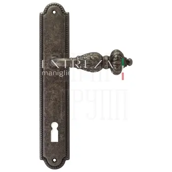Дверная ручка Extreza 'TESLA' (Тесла) 315 на планке PL03 античное серебро (cab) (KEY)