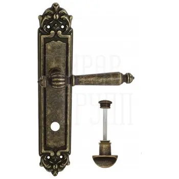 Дверная ручка Venezia 'PELLESTRINA' на планке PL96 античная бронза (wc)