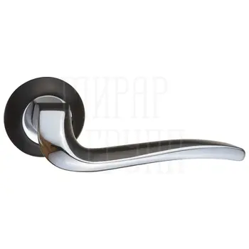 Дверные ручки Renz (Ренц) 'Моретти' INDH 424-08 на круглой розетке черный/хром блестящий