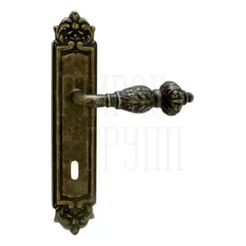 Дверная ручка на планке Melodia 230/229 'Gemini' античная бронза (key)