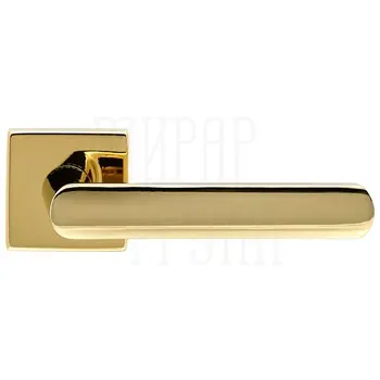 Дверная ручка Extreza Hi-Tech 'AQUA' (Аква) 113 на квадратной розетке R11 полированное золото