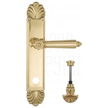Дверная ручка Venezia 'CASTELLO' на планке PL87 полированная латунь (wc-4)