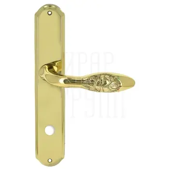 Дверная ручка Extreza 'MIREL-ROSE' (Мирель-роуз) на планке PL01 полированное золото (wc)