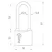 Замок Punto (Пунто) навесной PK-0138 L 3 key англ.ключ., схема