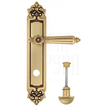 Дверная ручка Venezia 'CASTELLO' на планке PL96 французское золото (wc)