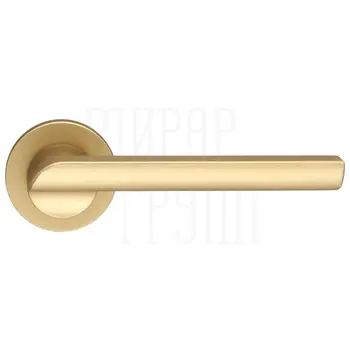 Дверная ручка Extreza Hi-tech 'SANTA' (Санта) 128 на круглой розетке R16 матовое золото