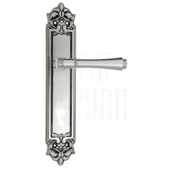 Дверная ручка Venezia 'CALLISTO' на планке PL96 натуральное серебро (cyl)