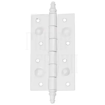 Петля дверная универсальная стальная противосъемная Amig 561 150x82x2.5 с колпачком белый
