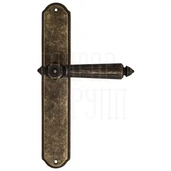 Дверная ручка Venezia 'CASTELLO' на планке PL02 античная бронза