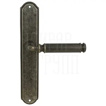 Дверная ручка Extreza 'BENITO' (Бенито) 307 на планке PL01 античное серебро