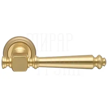 Дверная ручка Extreza 'Veronika' (Вероника) 325 на круглой розетке R01 матовое золото