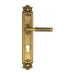Дверная ручка Venezia 'MOSCA' на планке PL97, французское золото + коричн. (cyl)