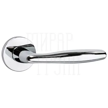 Дверная ручка Punto (Пунто) на круглой розетке 'FORTUNA' хром