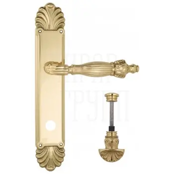 Дверная ручка Venezia 'OLIMPO' на планке PL87 полированная латунь (wc-4)