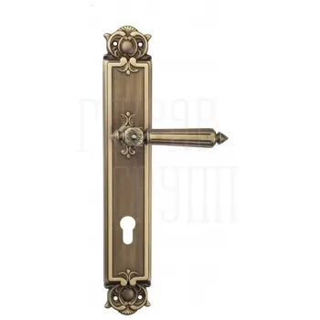 Дверная ручка Venezia 'CASTELLO' на планке PL97 матовая бронза (cyl)