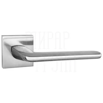 Дверные ручки Puerto (Пуэрто) 'Гляссе', серия SLIM INAL 555-03 (slim) на тонком квадратном основании матовый никель