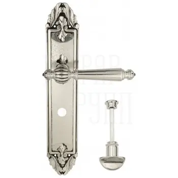 Дверная ручка Venezia 'PELLESTRINA' на планке PL90 натуральное серебро (wc)