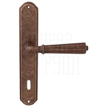 Дверная ручка на планке Melodia 424/131 'Denver' античная бронза (key)