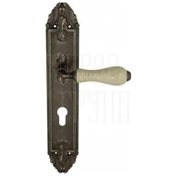 Дверная ручка Venezia 'COLOSSEO' на планке PL90 античное серебро (cyl)