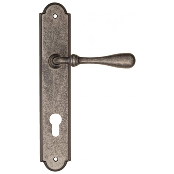 Дверная ручка Fratelli Cattini 'RETRO' на планке PL257 античное серебро (cyl)
