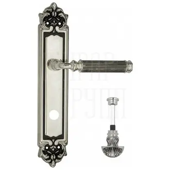 Дверная ручка Venezia 'MOSCA' на планке PL96 натуральное серебро (wc-4)
