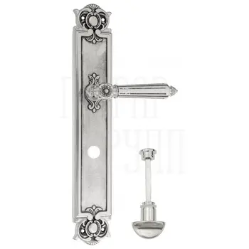 Дверная ручка Venezia 'CASTELLO' на планке PL97 натуральное серебро (wc)