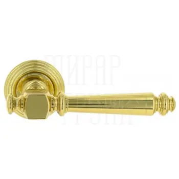 Дверная ручка Extreza 'Veronika' (Вероника) 325 на круглой розетке R05 полированная латунь