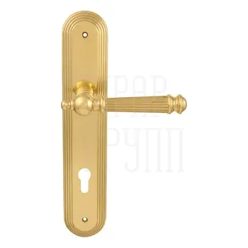 Дверная ручка на планке Melodia 102/235 'Veronica' полированная латунь (cyl)